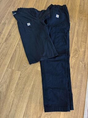 Carhartt Force Womens Med 8-10 Black Workwear Set Ripstop Pants WK87 Pocket Tee